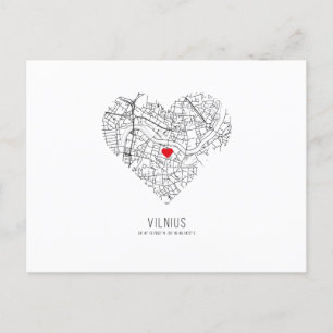  Heart Vilnius City Map (Litouwen)  Briefkaart