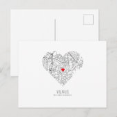  Heart Vilnius City Map (Litouwen)  Briefkaart (Voorkant / Achterkant)