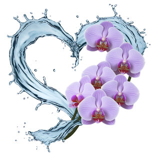 Heart Vine Douchegordijn met Paarse orchideeën