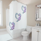 Heart Vine Douchegordijn met Paarse orchideeën (In situ)