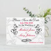 Heart & Vines Save The Date Kaart (Staand voorkant)