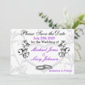 Heart & Vines Save The Date Kaart (Staand voorkant)