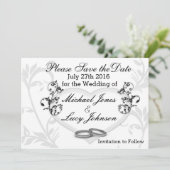 Heart & Vines Save The Date Kaart (Staand voorkant)