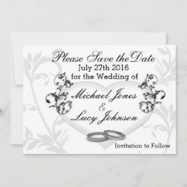 Heart & Vines Save The Date Kaart