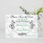 Heart & Vines Save The Date Kaart (Staand voorkant)