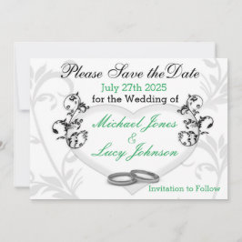 Heart & Vines Save The Date Kaart