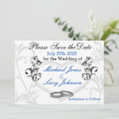 Heart & Vines Save The Date Kaart (Staand voorkant)