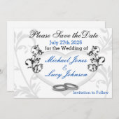 Heart & Vines Save The Date Kaart (Voorkant / Achterkant)