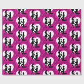 Heart Voorstel Silhouette Pink Cadeaupapier (Vlak)