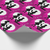 Heart Voorstel Silhouette Pink Cadeaupapier (Hoek)