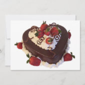 HEART-VORM CAKE-INVITATIE KAART (Voorkant)