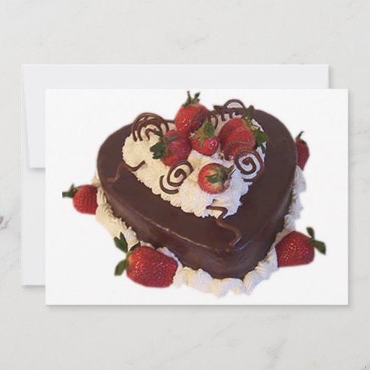 HEART-VORM CAKE-INVITATIE KAART (Voorkant)