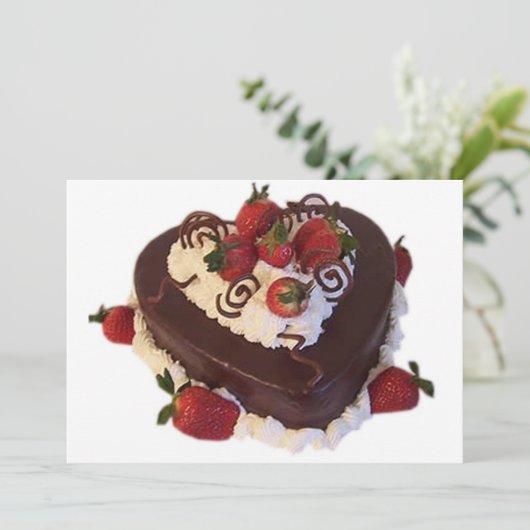HEART-VORM CAKE-INVITATIE KAART (Staand voorkant)