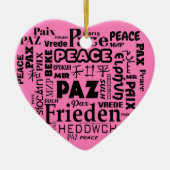 Heart vorm PEACE is kerstversiering Keramisch Ornament (Voorkant)