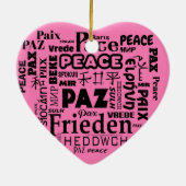 Heart vorm PEACE is kerstversiering Keramisch Ornament (Achterkant)