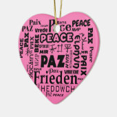 Heart vorm PEACE is kerstversiering Keramisch Ornament (Links)