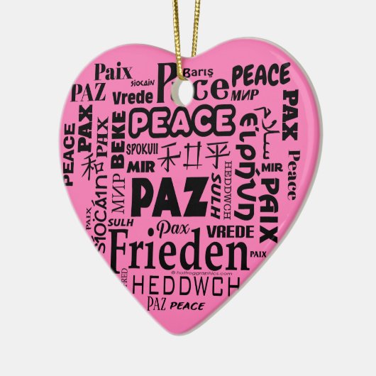 Heart vorm PEACE is kerstversiering Keramisch Ornament (Links)