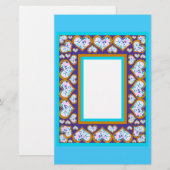 Heart-vormdiamanten goudwatergrenskantoorbenodigdh briefpapier (Voorkant / Achterkant)