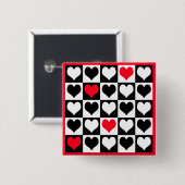 Heart vormen vierkante button 5,1 cm (Voorkant /achterkant)