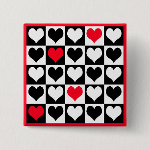 Heart vormen vierkante button 5,1 cm