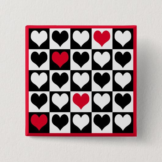 Heart vormen vierkante button 5,1 cm (Voorkant)