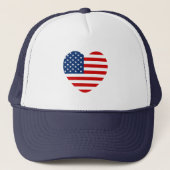 Heart-vormige Amerikaanse vlag Trucker Pet (Voorkant)