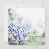 Heart-vormige Blue Hydrangea Mason Jar Wedding Kaart (Achterkant)