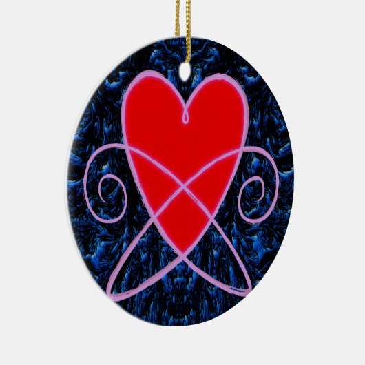 Heart Vortex Keramisch Ornament (Rechts)