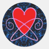 Heart Vortex Ronde Sticker (Voorkant)
