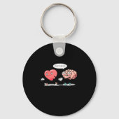 Heart Vs Brain Heart Leading Brain Valentines  Sleutelhanger (Voorkant)