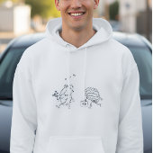 Heart vs Mind – Funny Emotional Line Art Hoodie
