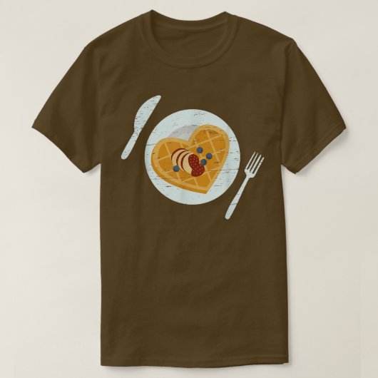 Heart Waffle Cone Baakfast Maker T-shirt (Design voorkant)