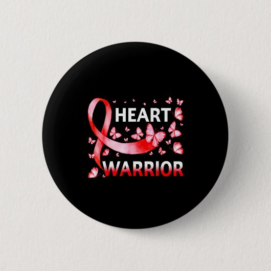 Heart Warrior Butterfly Hartziektebewustzijn Ronde Button 5,7 Cm (Voorkant)