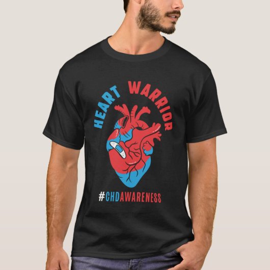 Heart Warrior CHD Awareness Congenital Heart Defec T-shirt (Voorkant)