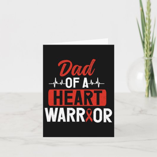 Heart Warrior Dad Chd Congenital Heart Defect Awar Kaart (Voorkant)