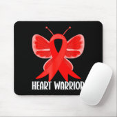 Heart Warrior Heart Disease Awareness Butterfly Wo Muismat (Met muis)