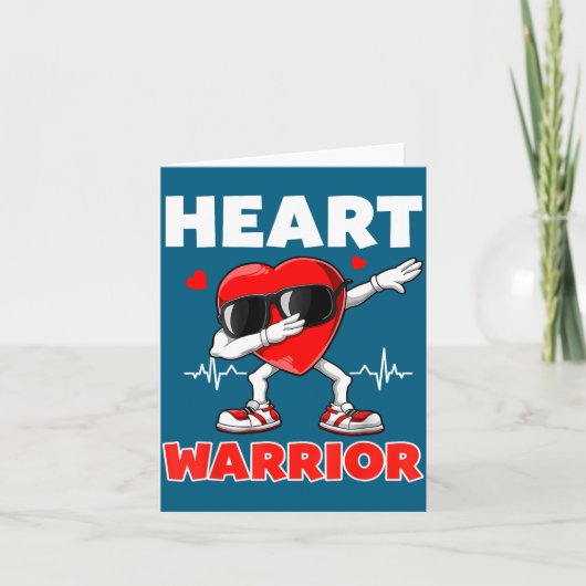 Heart Warrior Heart Disease Awareness Month Red He Kaart (Voorkant)