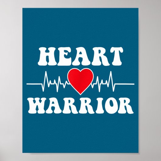 Heart Warrior Heart Disease Awareness Month Red He Poster (Voorkant)