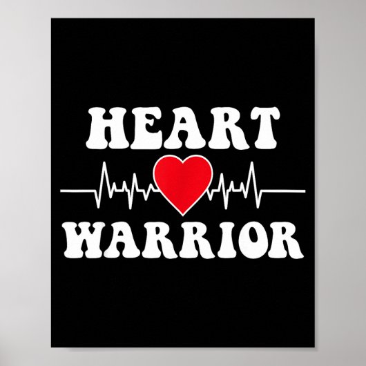 Heart Warrior Heart Disease Awareness Month Red He Poster (Voorkant)