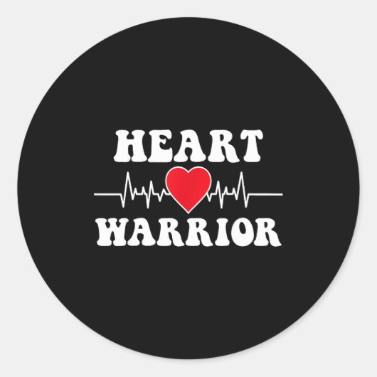 Heart Warrior Heart Disease Awareness Month Red He Ronde Sticker (Voorkant)