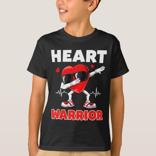 Heart Warrior Heart Disease Awareness Month Red He T-shirt (Voorkant)