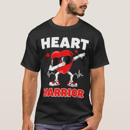 Heart Warrior Heart Disease Awareness Month Red He T-shirt (Voorkant)