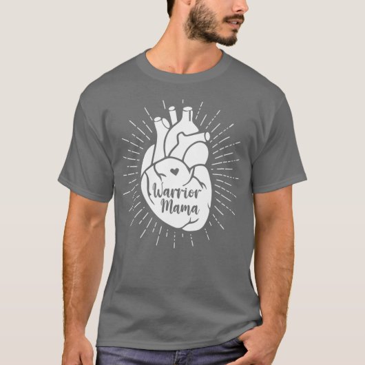Heart Warrior Mama CHD Awareness Congenital T-shirt (Voorkant)