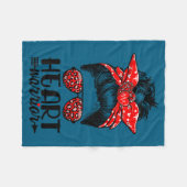 Heart Warrior Messy Bun Go Red - Heart Disease Awa Fleece Deken (Voorkant (Horizontaal))