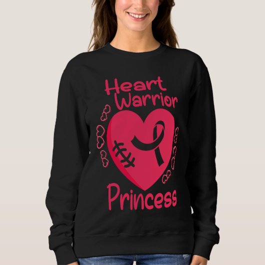 Heart Warrior Princess CHD Heart Disease Awareness Trui (Voorkant)