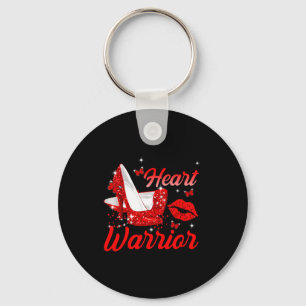 Heart Warrior Rode Hoge Hakken Hartziekte Bewustzi Sleutelhanger