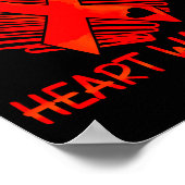 Heart Warrior Rode lint Hartziekte bewustzijn Poster (Hoek)