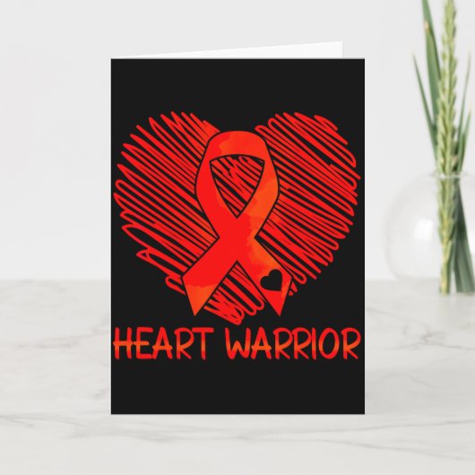 Heart Warrior Rode Lint Hartziektebewustzijn  Kaart (Voorkant)