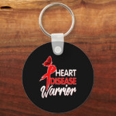 Heart Warrior Shirts Ribbon Red Heart Disease Awar Sleutelhanger (Voorkant)