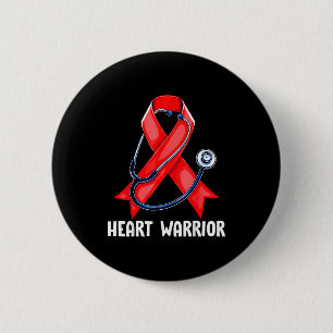 Heart Warrior Stethoscoop Rode Verpleegster Hartzi Ronde Button 5,7 Cm